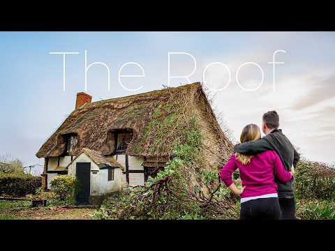 Young Couple Rebuild Abandoned 500 Year Old Cottage Roof | Thatch to Stone Timelapse