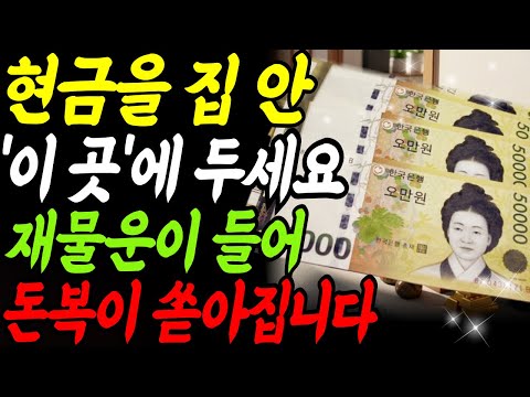 현금을 집 안 이곳에 두세요 재물운 금전운 들어 돈 걱정 싹 사라집니다ㅣ대복ㅣ부자 풍수