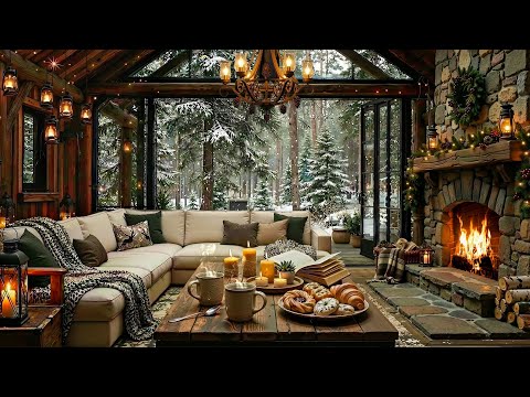 Gentle Jazz Music in a Classic Wooden Living Room | Peaceful Outdoor Space Amidst...