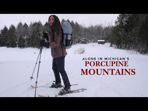 Solo Skiing to a Backcountry Cabin in the Porkies - Beating the Storm