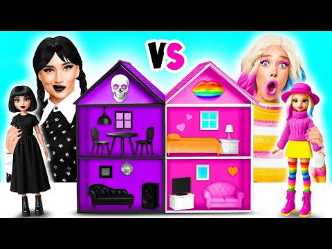 We Build Amazing Doll House | Wednesday vs Enid Challenge by Funny Funny