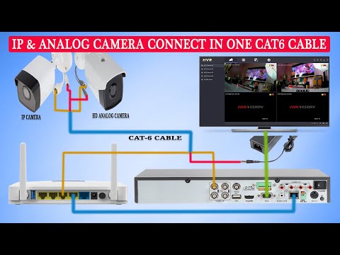 How to connect Analog & Ip camera over single Cat6 cable for DVR/HVR CCTV camera Wiring