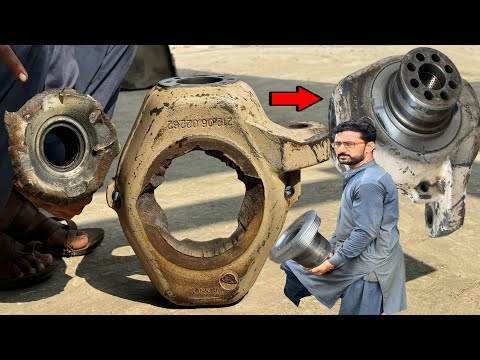 Fiat Hitachi W170 broken front wheel spindle I fitted a strong joint not available in the market