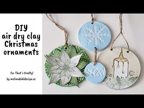 Rustic air dry clay Christmas ornaments