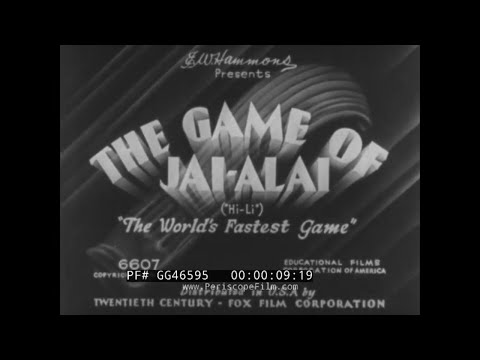 " THE GAME OF JAI-ALAI  WORLD'S FASTEST GAME " 1936 MEXICAN SPORT OF PILOTA / JAI ALAI FILM GG46595