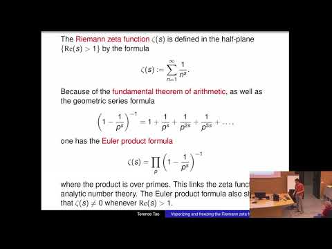 Terence Tao: Vaporizing and freezing the Riemann zeta function
