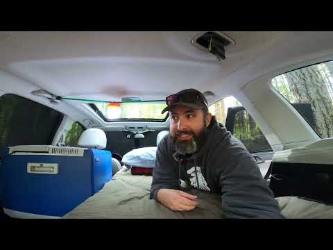 Simple Car Camping Setup in a Subaru Forester