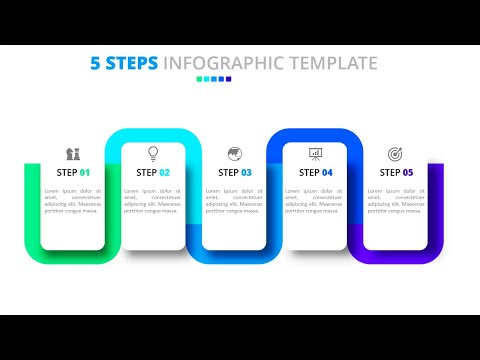 Create 5 Rectangular Steps Slide in PowerPoint. Tutorial No.: 986