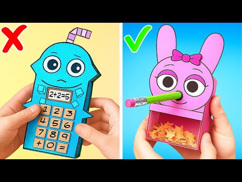 One Day in Sprunki Cardboard School with Crafting Adventures! *Incredibox DIY Playground*