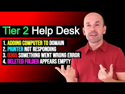 Tier 2 Help Desk, adding computer to domain, printer not responding, something went wrong error