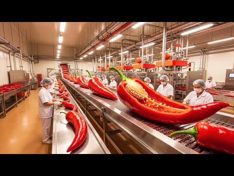Inside a Modern Chili Plant: From Fresh Peppers to Hot Chili Sauce (Full Process)