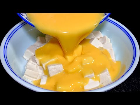 Tofu is added with eggs. I never expected it to be so delicious. It is delicious and tender. My fami