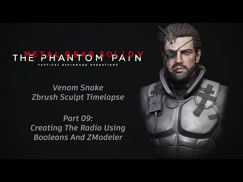 Venom Snake - Zbrush Sculpt Timelapse - Part 09: Creating The Radio Using Booleans and ZModeler