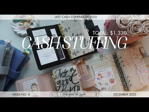 CASH STUFFING $1,330 | december week 4 | last cash stuffing 2025 ♡