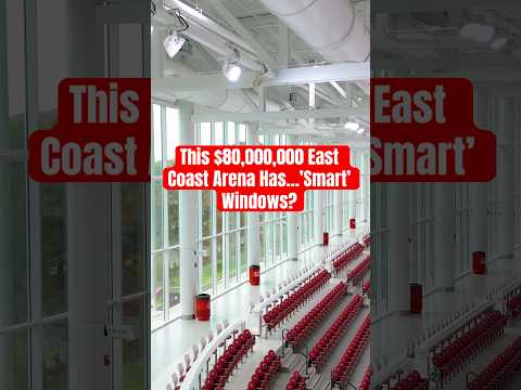 Floor-to-ceiling glass that thinks—adapting light and energy for hockey and basketball.🏀💡🏒