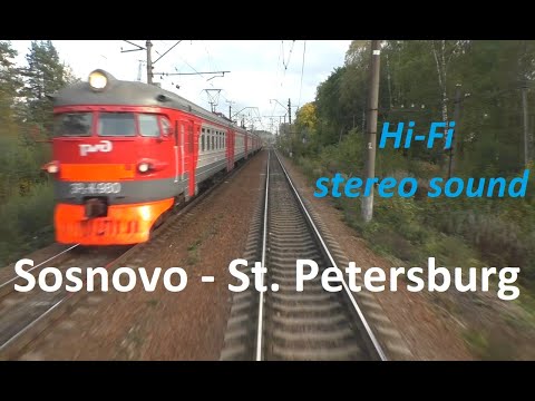 Train Driver`s view Sosnovo - St.Petersburg \ Сосново - С.Петербург из кабины машиниста