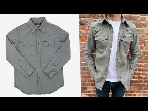 Iron Heart | Military Serge Western Shirt | Grey