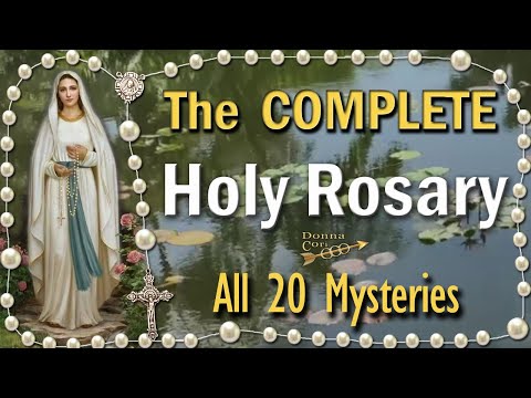 🌹HOLY ROSARY COMPLETE - ALL 20 Mysteries, Scriptural Meditations for ALL Decades, Scenic Pond