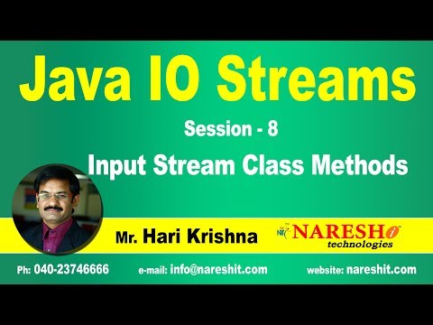 IO Streams | Session 8 | InputStream Class Methods | Hari Krishna