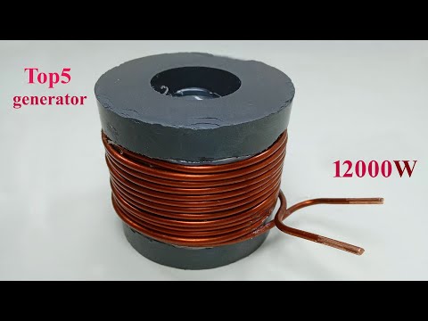 Top5 amazing electric free energy generator 12000-watt electricity with copper coil and PVC wire