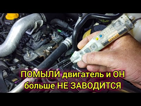 Помыли двигатель.  Машина больше не завелась.