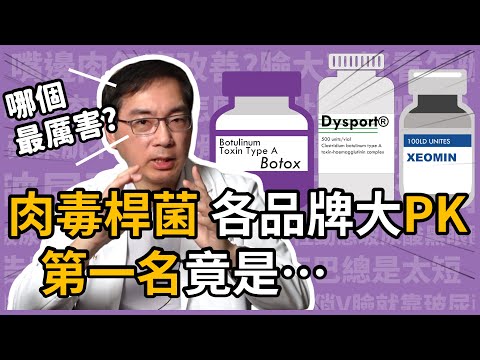 肉毒桿菌素各品牌大PK,Botox (保妥適)、Dysport (儷緻)、Xeomin (淨優明) 三大肉毒品牌應該怎麼選?皮膚科林政賢醫師分析給你聽!