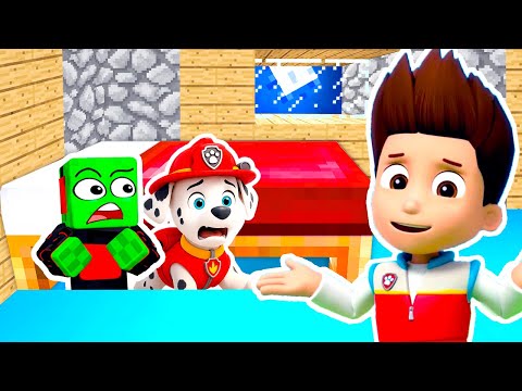 ПРЯЧУСЬ ПОД КРОВАТЬЮ с МАРШАЛОМ от ЗОМБИ РАЙДЕРА в МАЙНКРАФТ АПОКАЛИПСИС