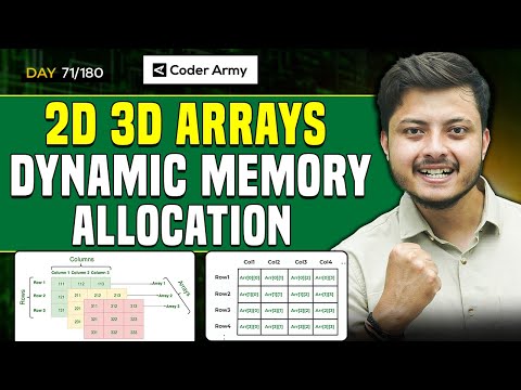 Lecture 50: Dynamic Memory Allocation of 2D and 3D Arrays in C++