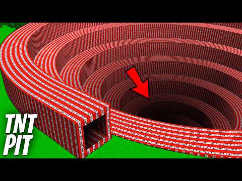 I found a SPIRAL TNT PIT in Minecraft ! What's INSIDE the LONGEST TNT TUNNEL PIT ?