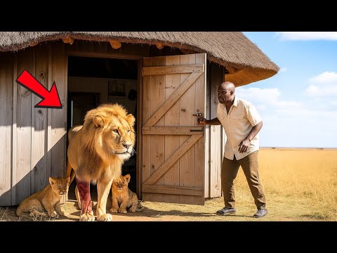 Un Homme Laisse Entrer un Lion Blessé et ses Petits dans sa Maison — Puis l'Impensable se Produit !
