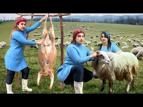 Epic Arabian Dishes : Traditional Cutting & Cooking Whole Sheep in a Village Clay Oven