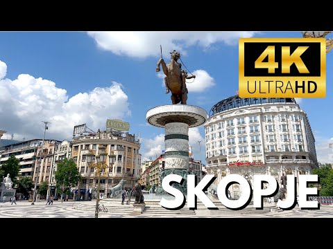 Walking Tour - Skopje 🇲🇰【4K】Experience North Macedonia