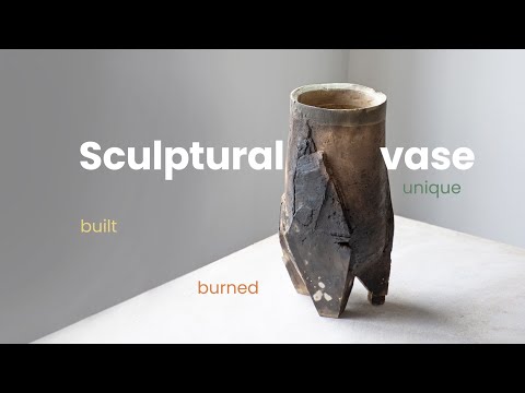 How to make a ceramic sculptural vase: pottery slab technique & pit firing