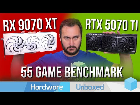 Radeon RX 9070 XT vs. GeForce RTX 5070 Ti, 55 Game Benchmark