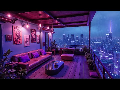 Rainy Lofi Balcony 🌂 Chill Music Lofi Rain Hip Hop Beats 🔥 Lofi Rain Playlist