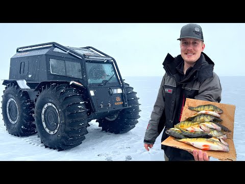 Ice Camping in a Sherp - Perch & Walleye Fishing