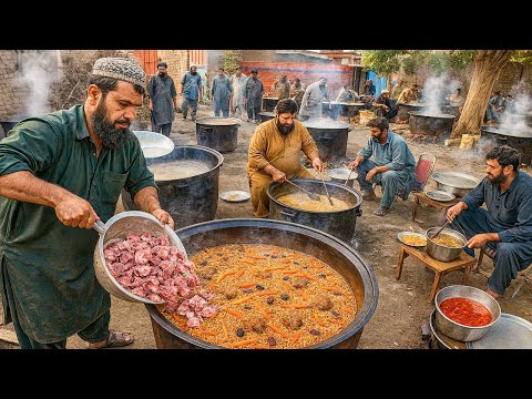 Marriage Feast in Afghanistan | Village Life Cooking | Kabuli Pulao cooking | Traditional Cooking