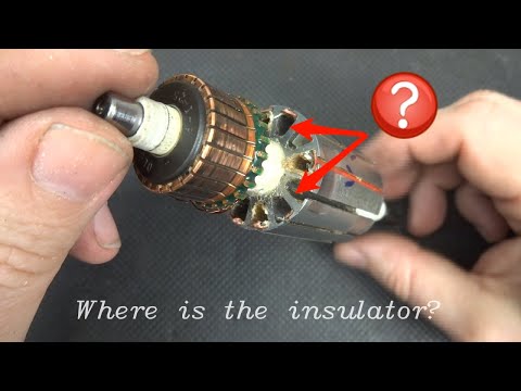 Where has the insulation gone? Hammer UDD950A Hammer Drill Repair - Rewind Motor Armature