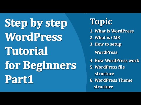 Step by step WordPressTutorial for Beginners | Part1