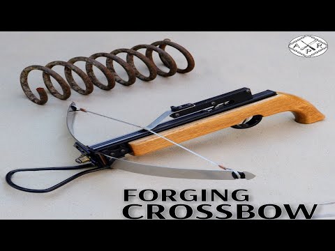 Forging a CROSSBOW out of Rusted Coil SPRING