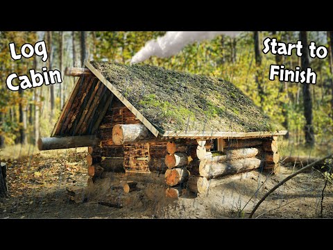 MY COZY LOG СABIN - 4 months of building in 40 minutes from Start to Finish
