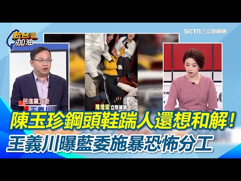 陳玉珍鋼頭鞋踹人還想和解！陳培瑜提告重傷罪絕不撤告 王義川曝藍委施暴恐怖分工：男生擋鏡頭女生負責「動手腳」｜【新台灣加油】三立新聞網 SETN.com