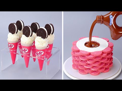 🍪 Kue Oreo Merah Muda dengan Lapisan Cokelat Leleh 🩷 Rahasia Kue Cokelat Lezat