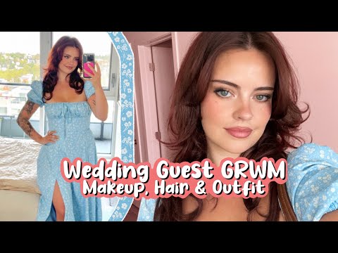 Get Ready With Me For A Wedding! 🩵 makeup, hair & outfit | Julia Adams