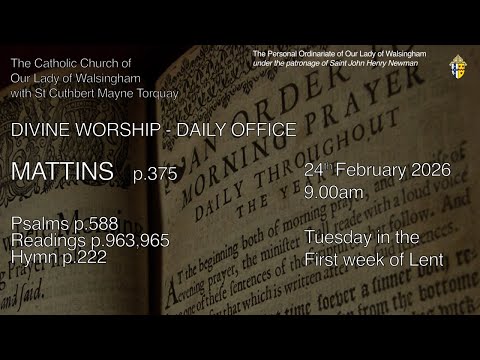 Morning Prayer (Mattins) from OLW Torquay  Tuesday after Lent I