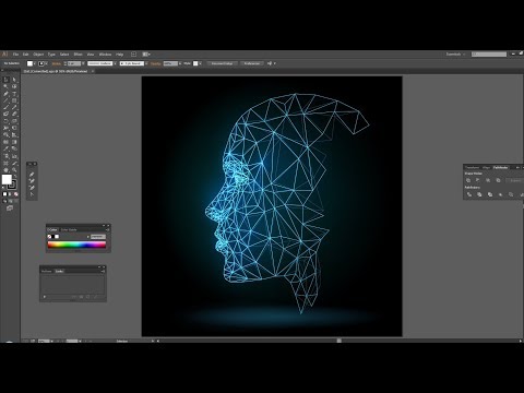 Adobe Illustrator | Luminous polygonal mesh face