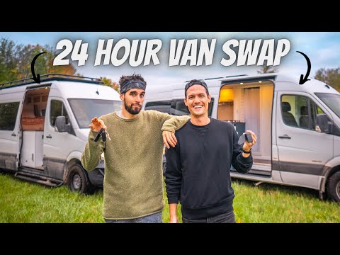 WE TRADED VANS FOR 24 HOURS (whose tiny home on wheels is better?)