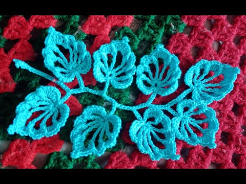 Красивая Веточка листьев крючком. Мастер класс.