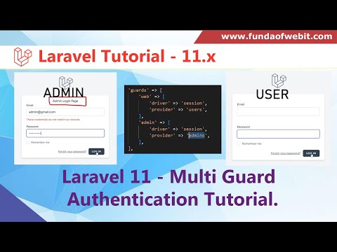 Laravel 11 Multi Guard Authentication Tutorial | Multiple authentication for User & Admin in Laravel