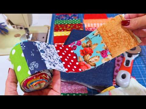 Como Transformar SOBRAS de Tecido em um TAPETE Lindo que você vai Adorar 💕